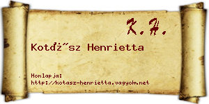 Kotász Henrietta névjegykártya