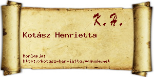 Kotász Henrietta névjegykártya